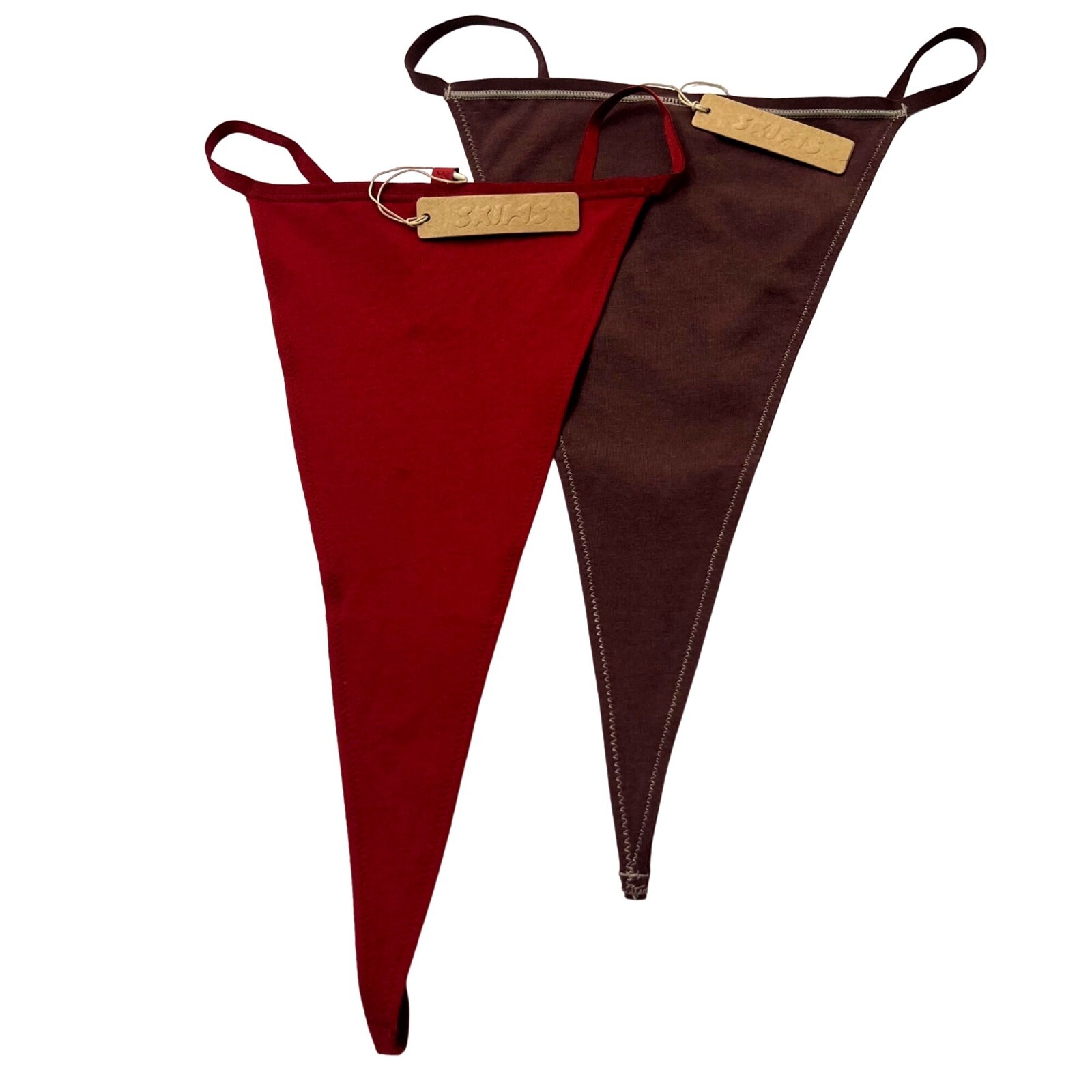 SKIMS Cotton Jersey T-String Thong Lot of 2 Chocolate Brick Womens 4X