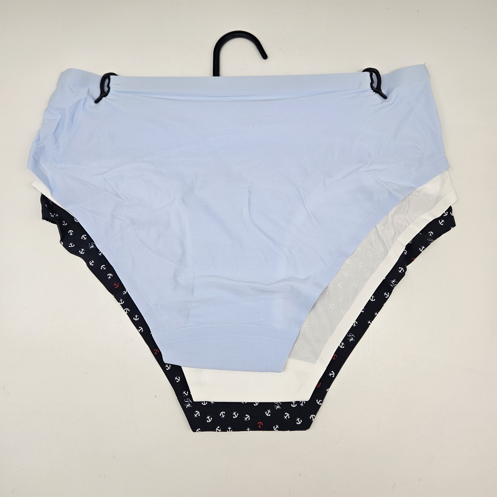 TOMMY HILFIGER 3 Pack Women’s M L XL Logo Micro Hipster Panties Blue White Navy