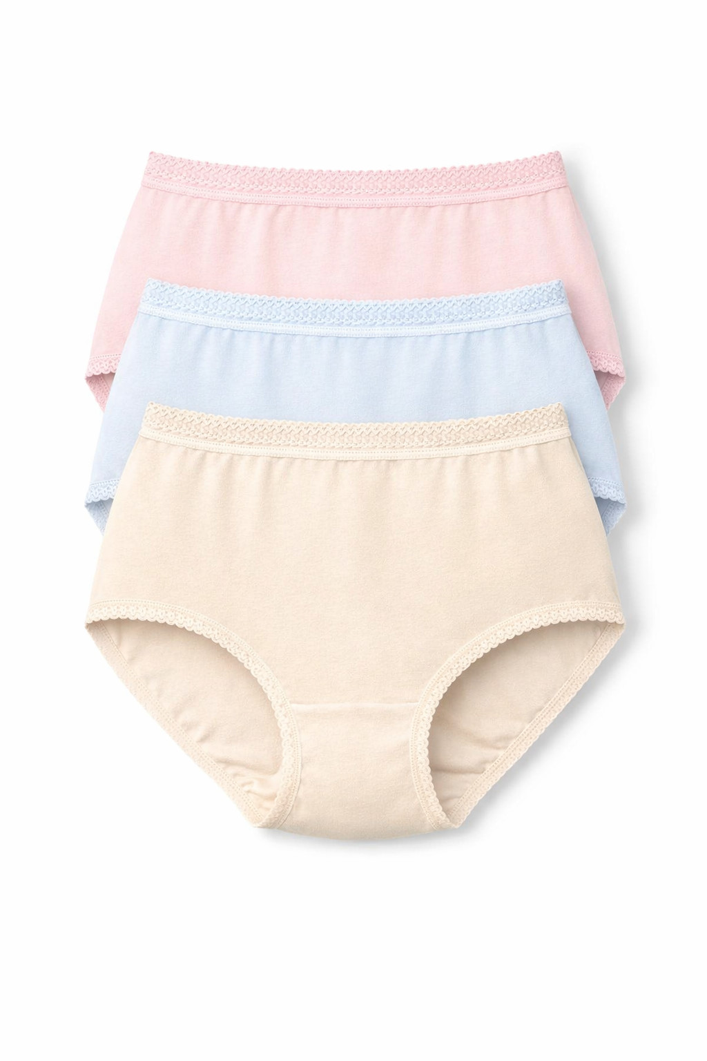 Women’s 3 Pack 100% Cotton Full Mama Briefs Soft Comfortable Knickers Underwear