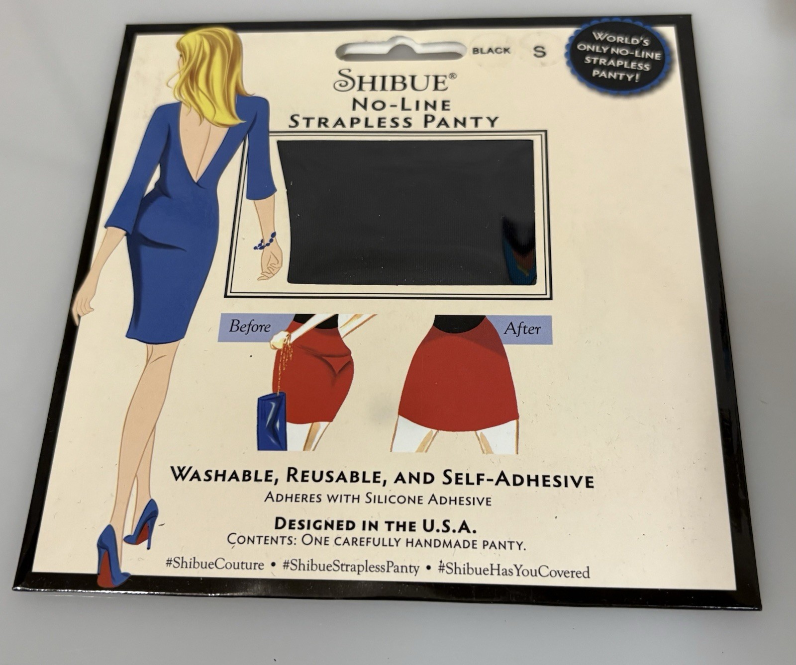 Shibue No-Line Strapless Panty Black Size Small Designed in the USA BRAND NEW