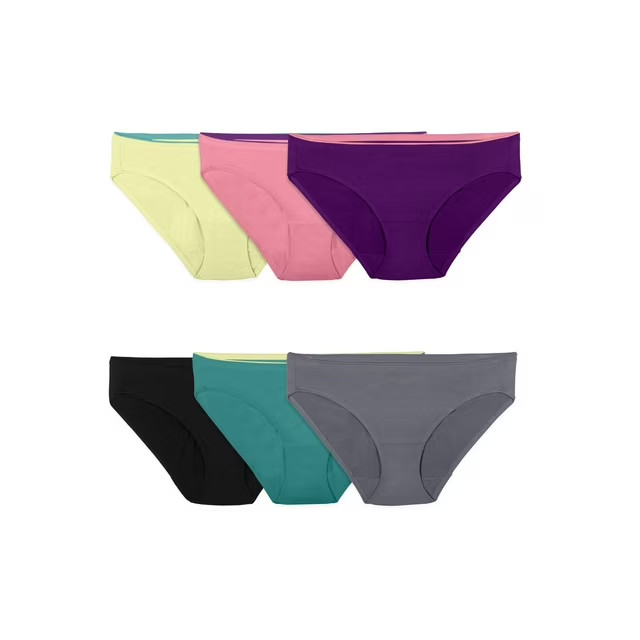 Women’s 6-Pack Micro Mesh Hi-Cut Brief Panties Breathable No Ride Up Fit