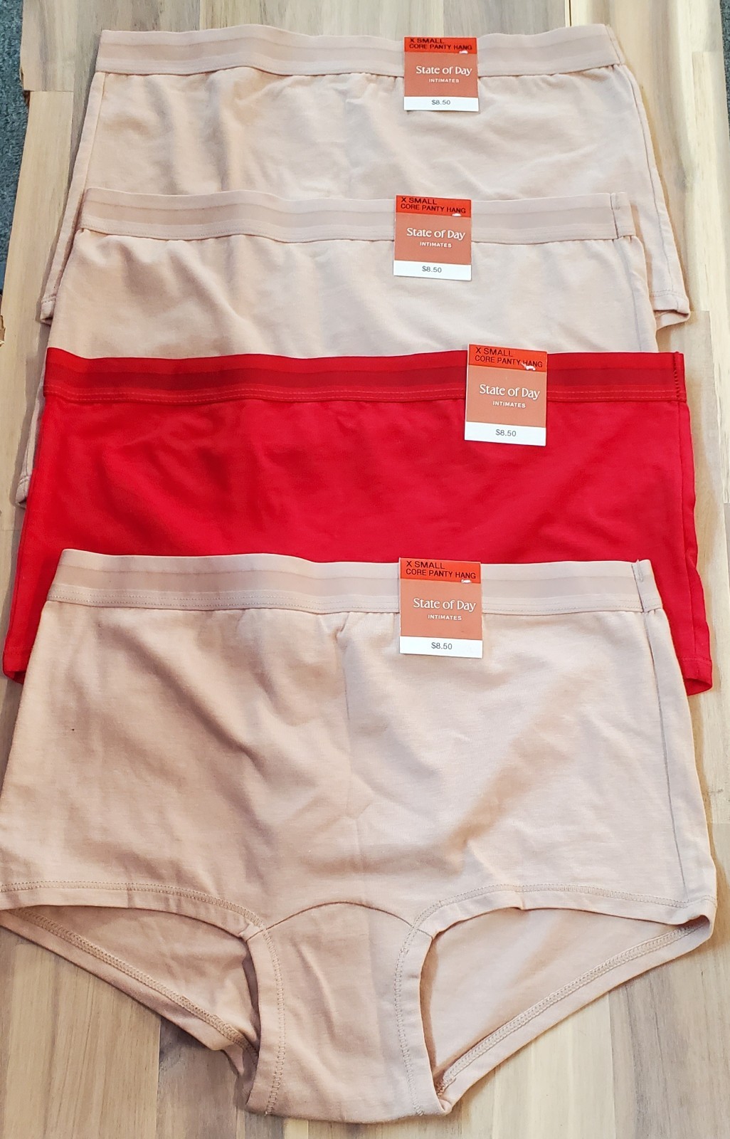 Women’s Lot of 4 Cotton/Modal Brief Panties -State of Day- Size XSmall