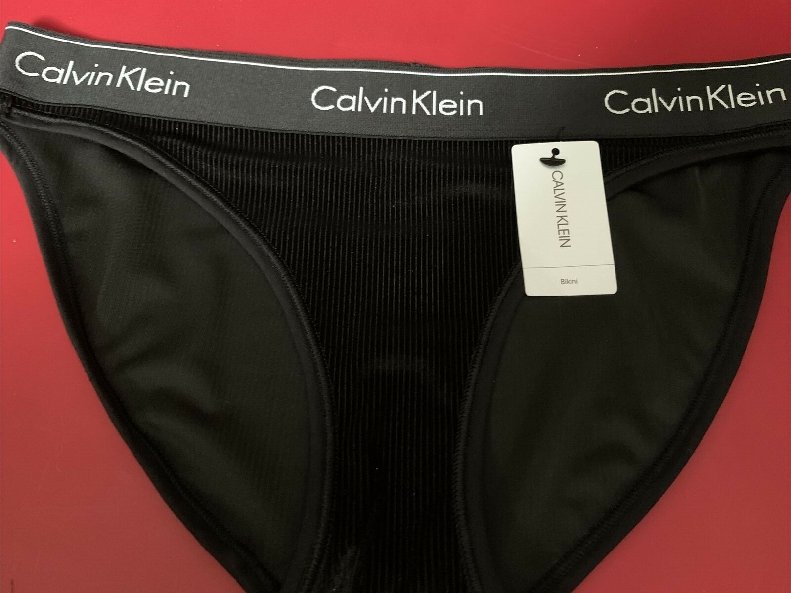 $$$Calvin Klein WOMEN’s (SMALL) CAROUSEL Velvet Ribbed Bikini QF5513 – 002
