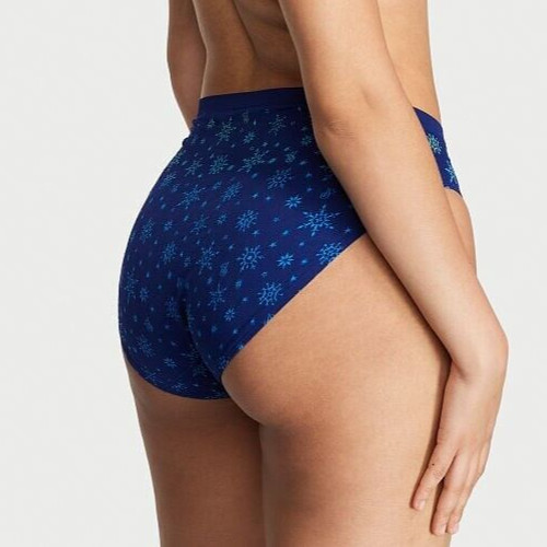 XXL Blue Snowflake SEAMLESS NOSHOWFULLCOVER Victorias Secret HighLeg Brief Panty
