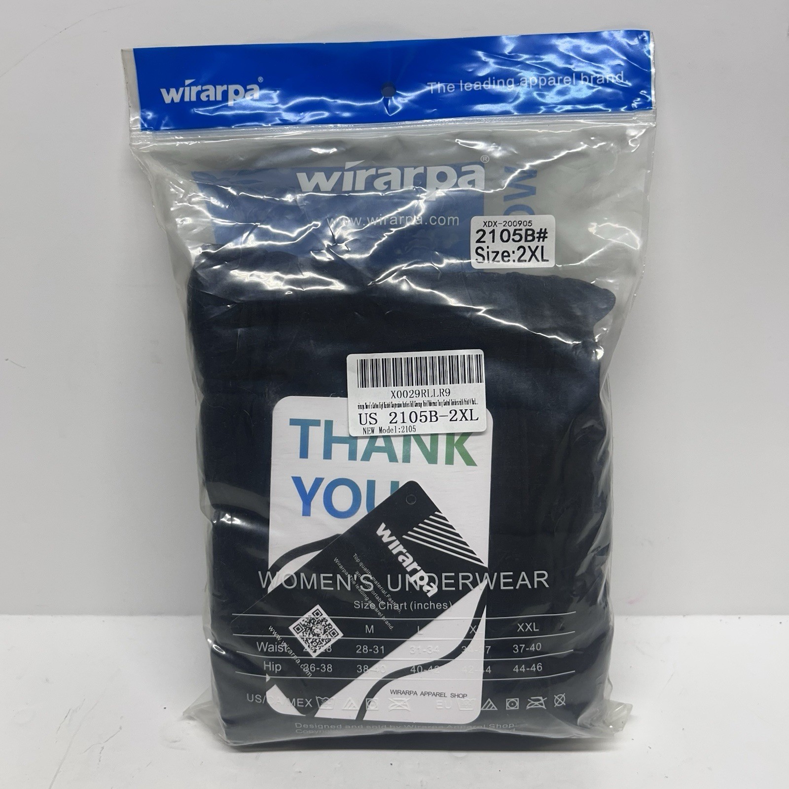 Wirarpa Women’s Underwear Brief Size 2XL – 4 Pack Model 2105 Black