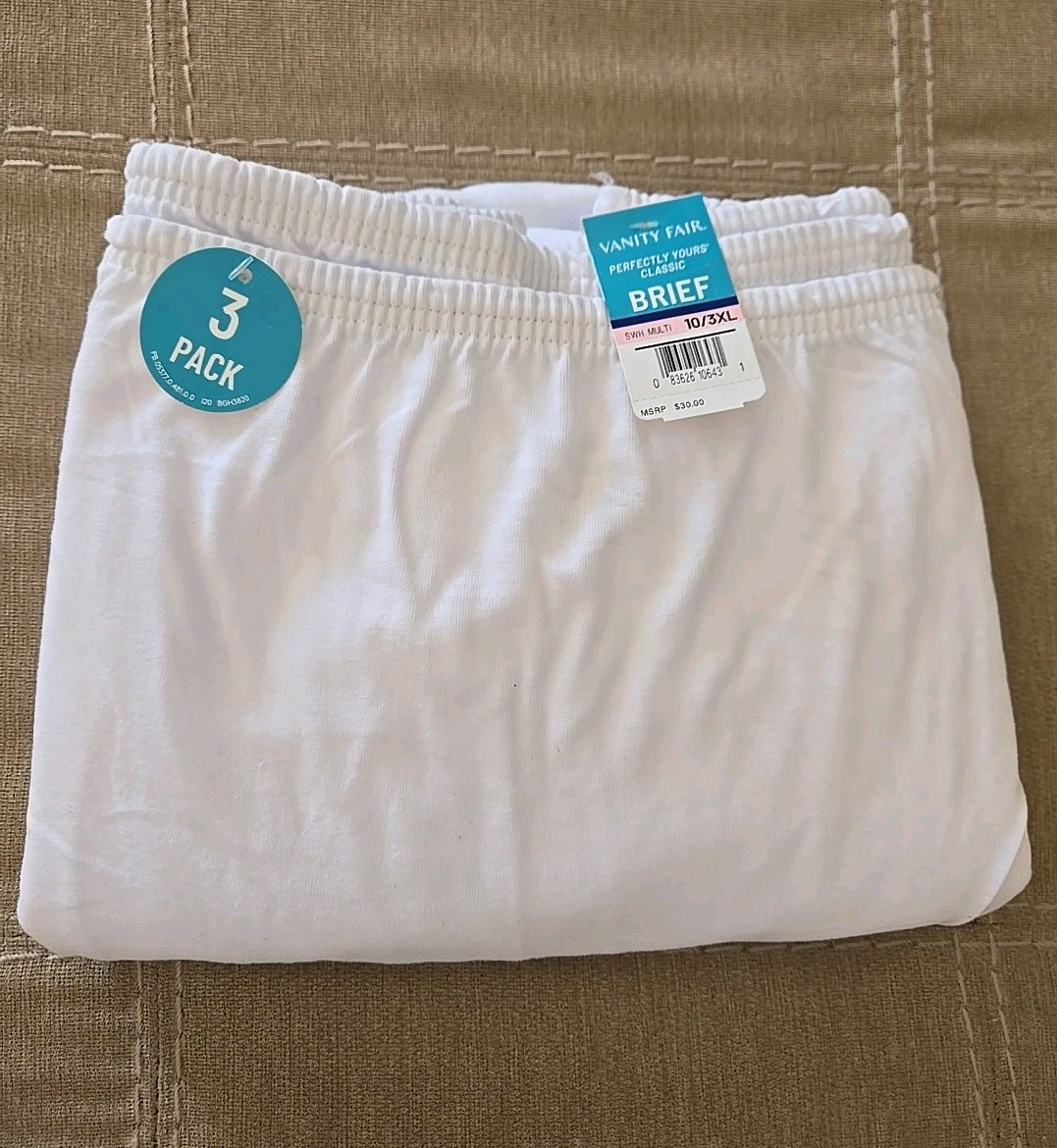 Vanity Fair Perfectly Yours CLASSIC Cotton Brief Panties Underwear 3Pack 10/3XL