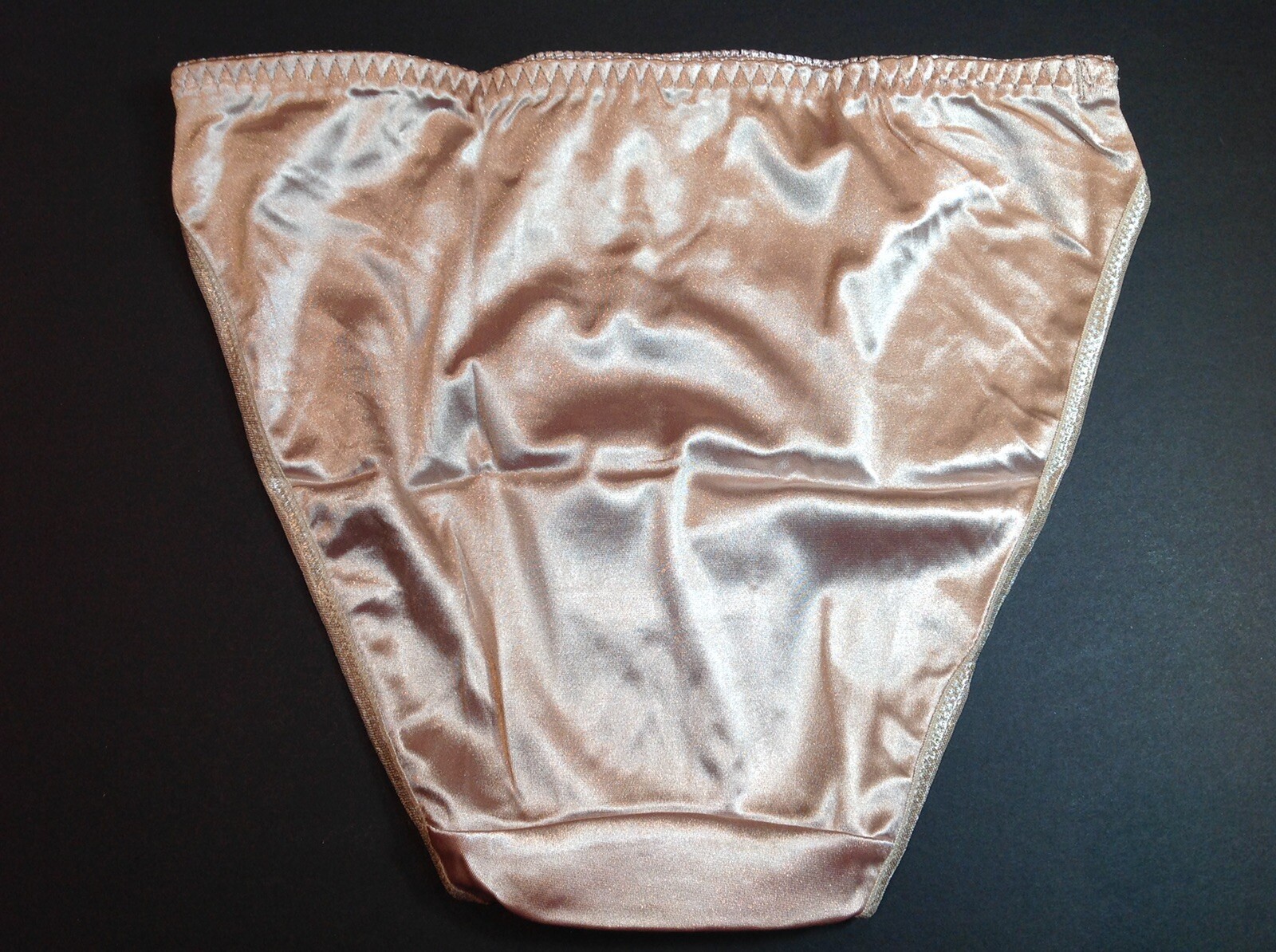 Women Panties,Bikinis “Eva Cervantes” Size XL Mocha Satin Floral W/decorati
