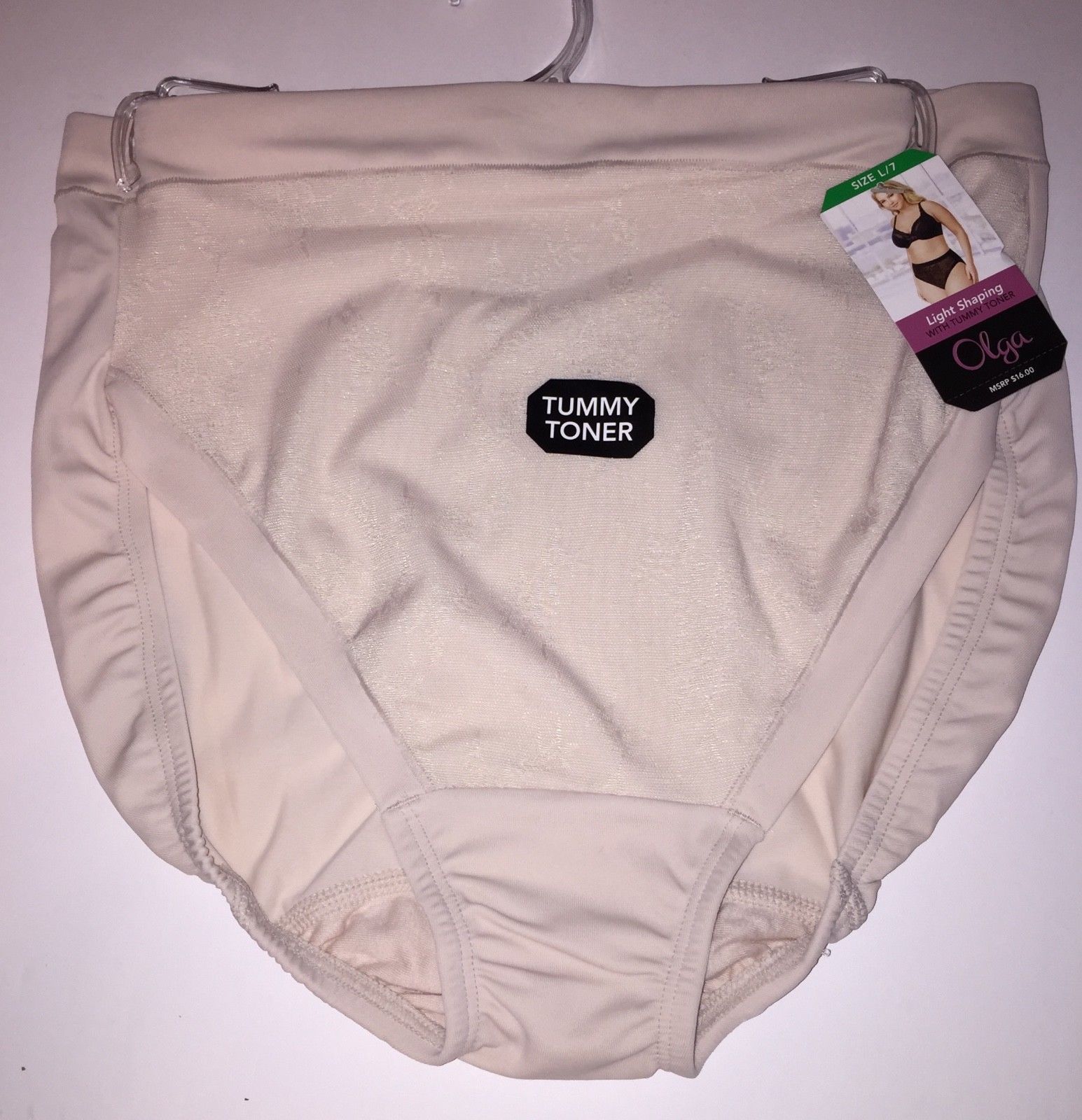 Olga Panties Hi Cut Lace Light Shaping Tummy Toner Shapewear Brief GT7961P NWT