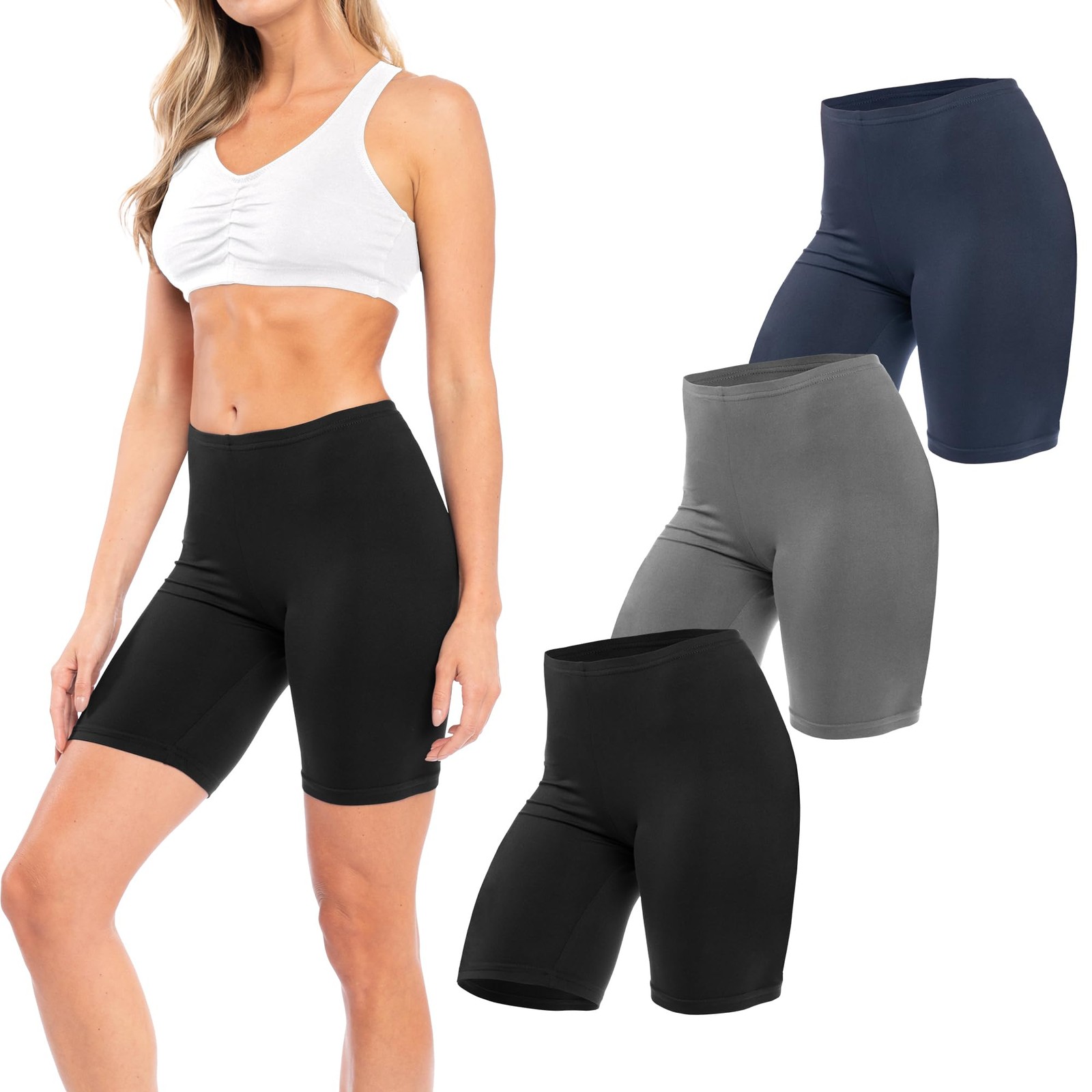 Womens Ultra Soft Yoga Bike Short | Stretch Boxer Briefs | Multi Packs