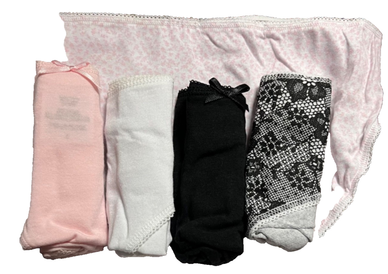 Bikini 100% Cotton Women’s 5-Pack Asstd Panties Underwear Sz 5 SM (4-6)