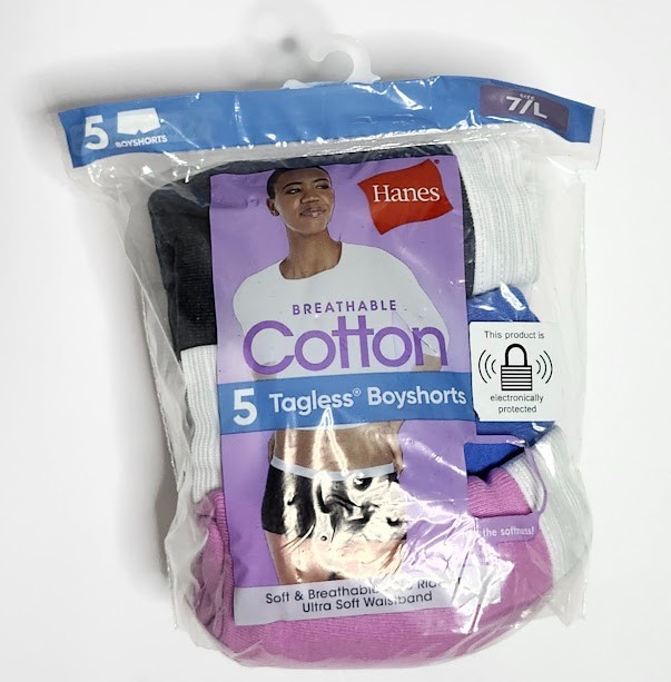 Hanes Womens Cotton Boyshorts Underwear 5 pack Breathable Multicolor Panties
