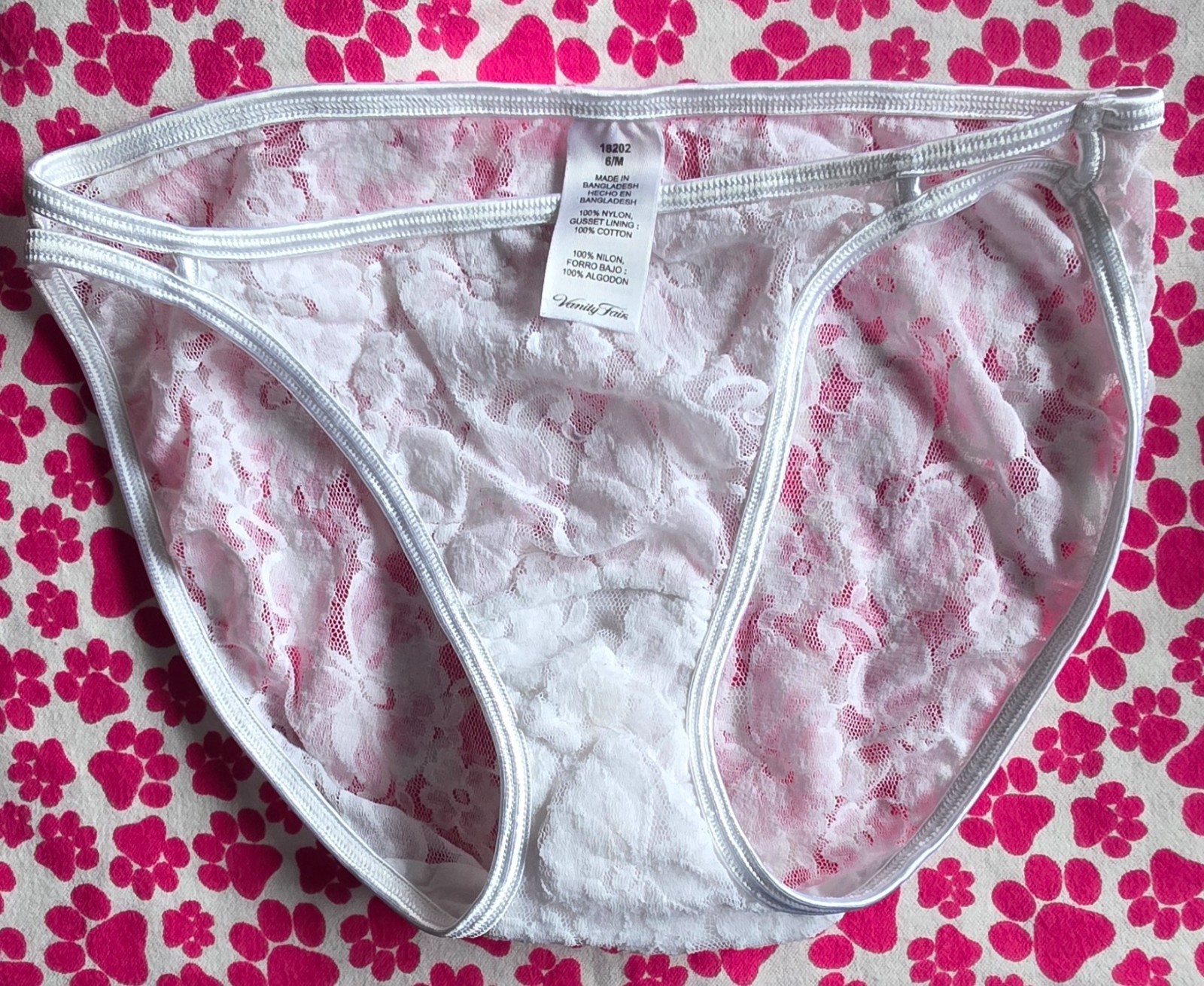 Vanity Fair Illumination Helenca Double String Lace Stretch Panties Size 6 7