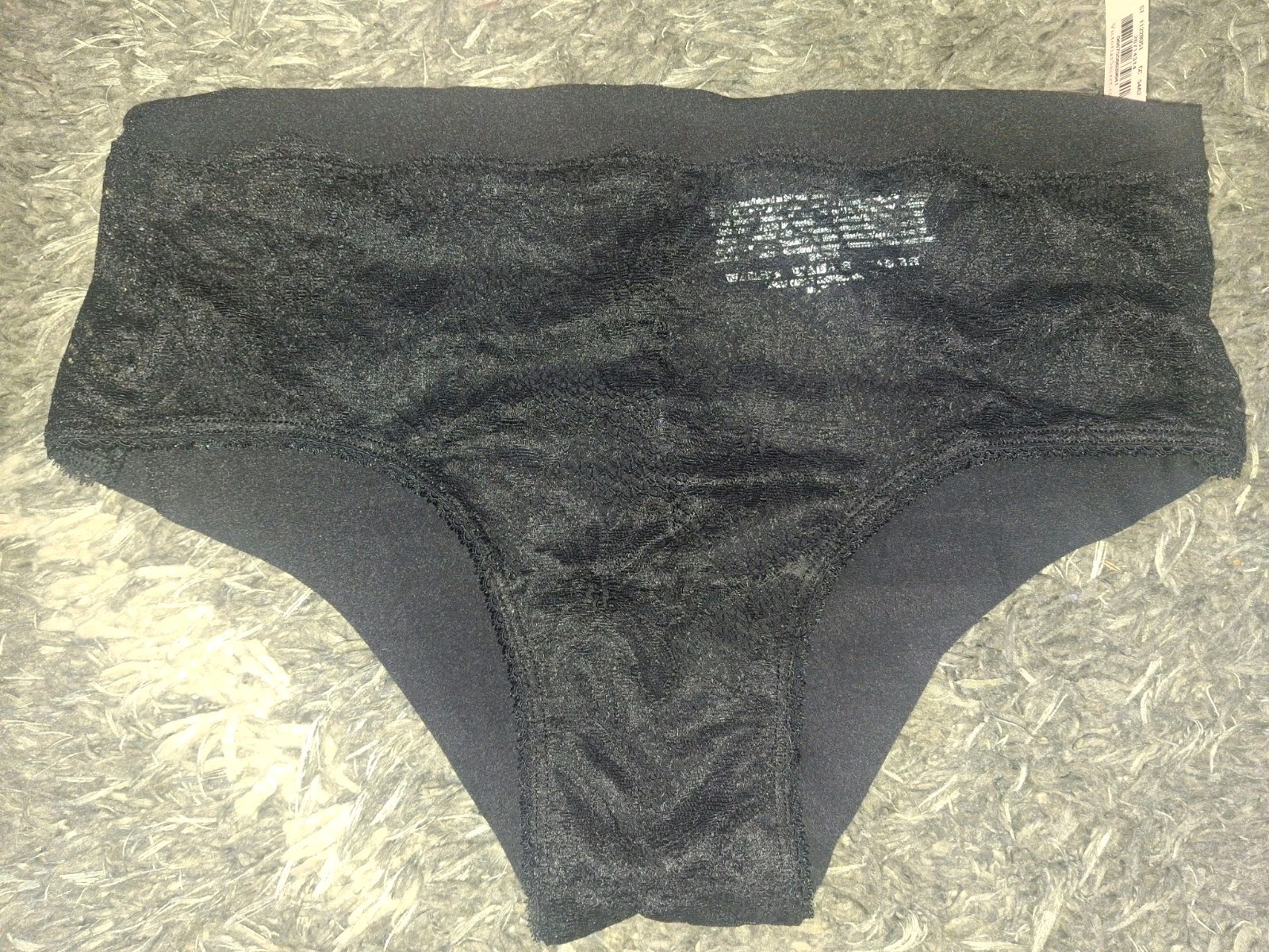 NeW vs no show Floral Lace Front Cheeky Panty Size Medium Black