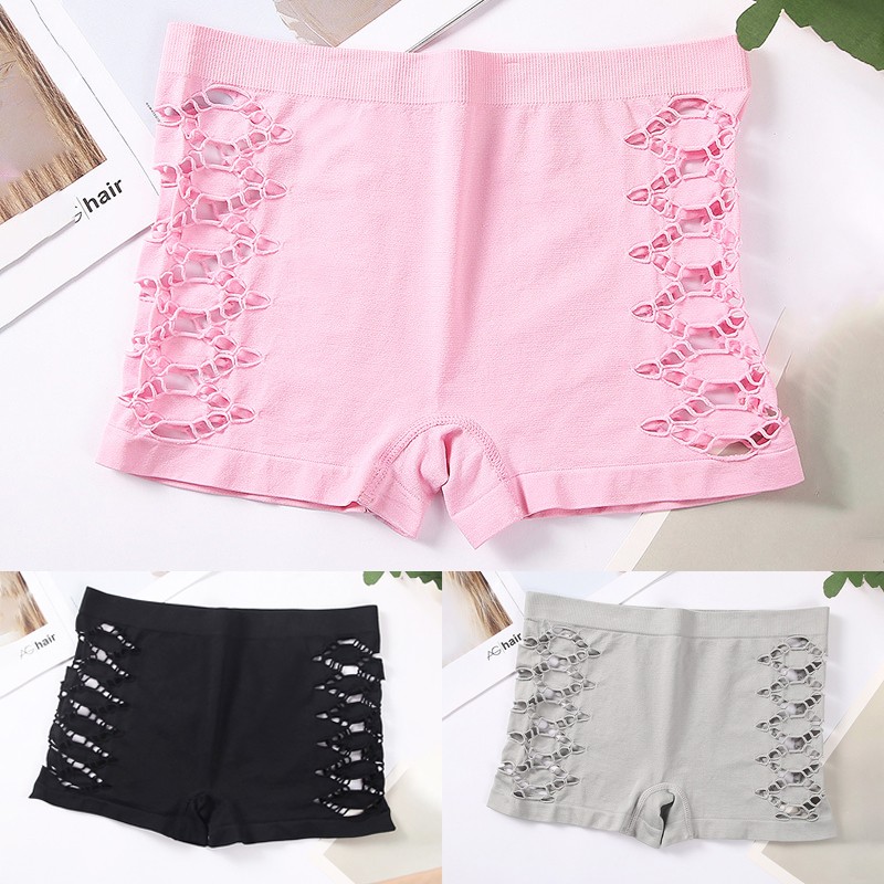 3 Pack Lot Sexy Womens Boyshorts Panties Underwear Hollow Boxer Shorts Lingeries