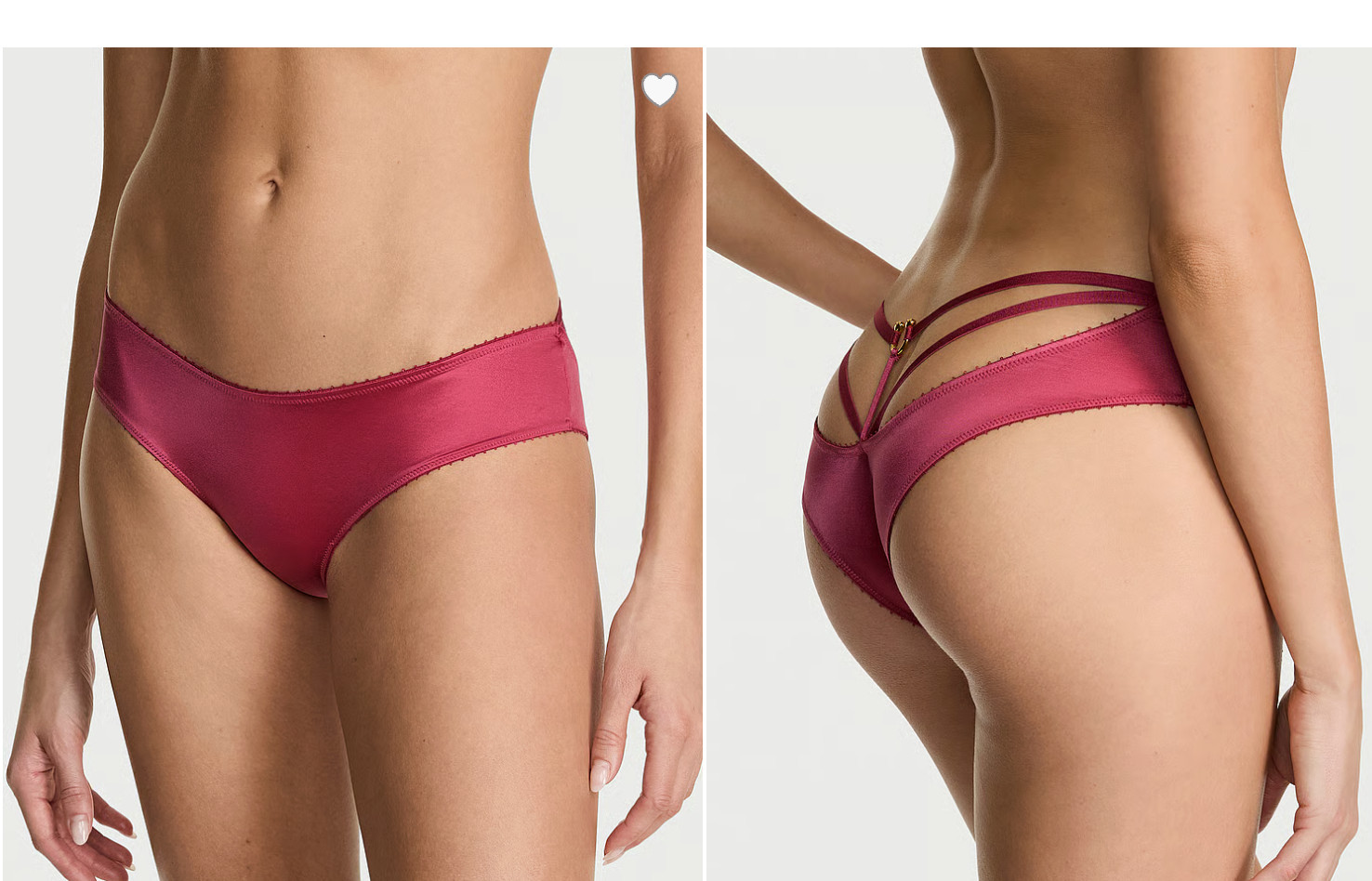 Victoria’s Secret Very Sexy Strappy-Back Ring Hardware Cheeky Panty Peony small