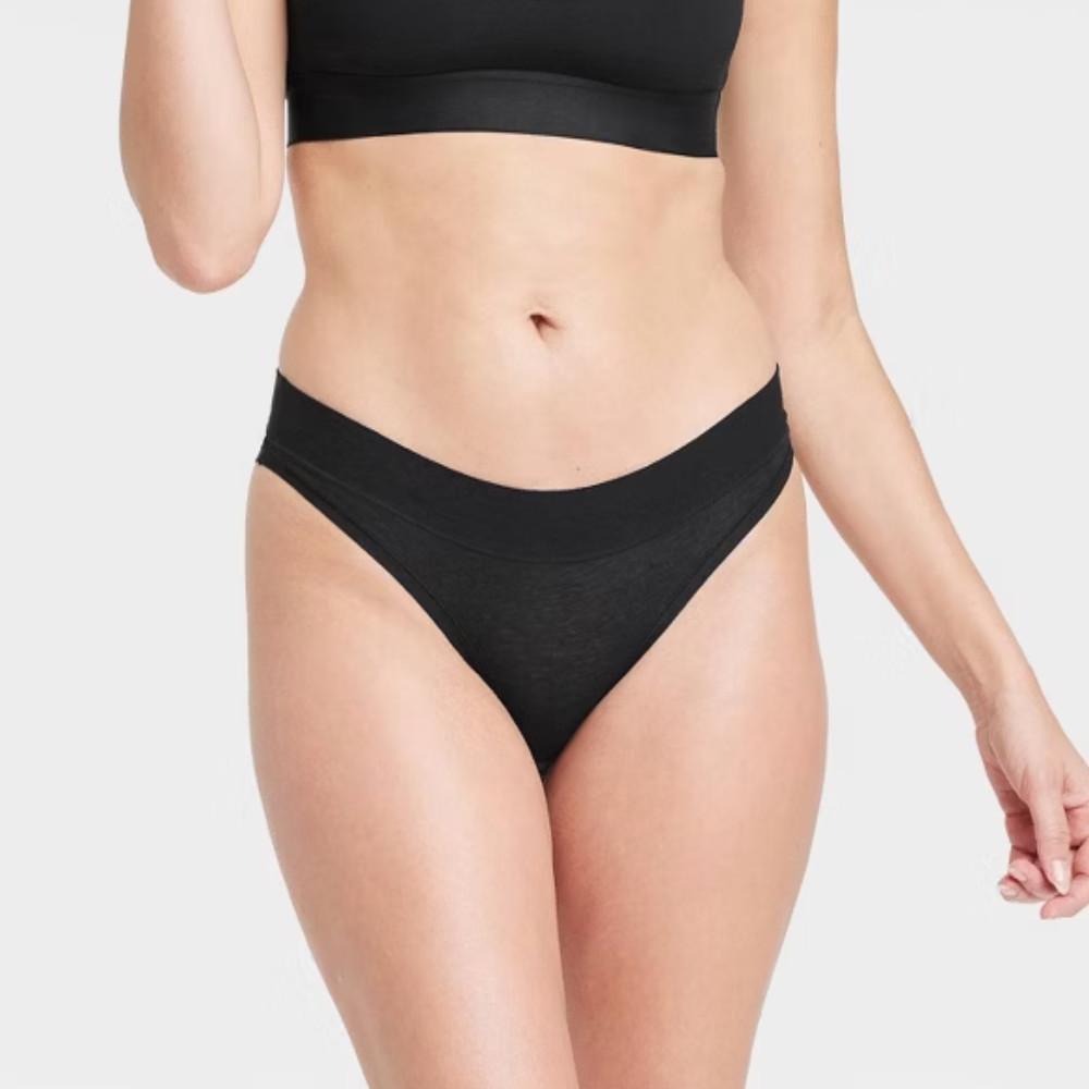 Auden Womens Large 12/14 2 Pack Cotton Stretch Bikini Underwear in Black 2590
