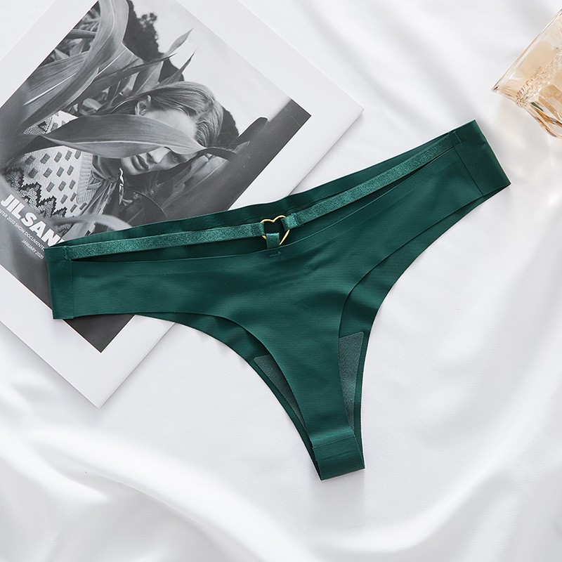 Sports Thong Seamless Quick Dry Ice Silk Briefs Low-waisted Panties Underwear