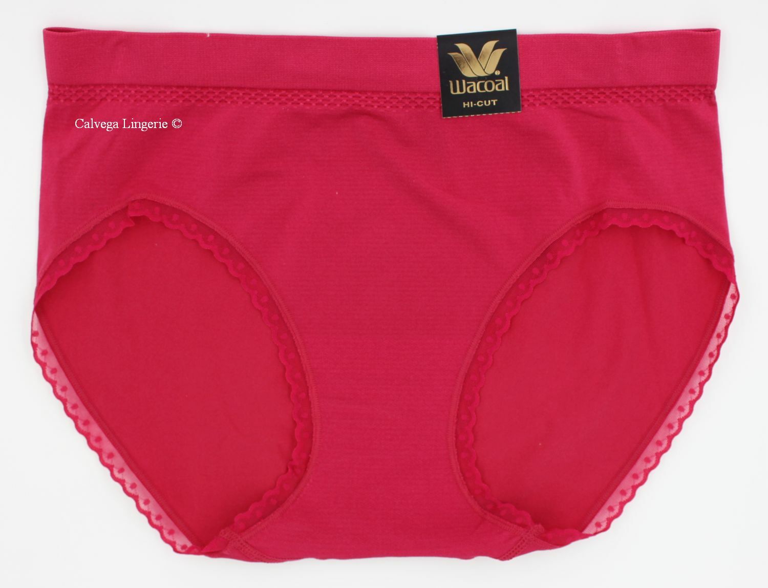 NWT Wacoal 871374 “B-Smooth Pretty” Seamless Nylon Hi-Cut Panty, Raspberry (615)