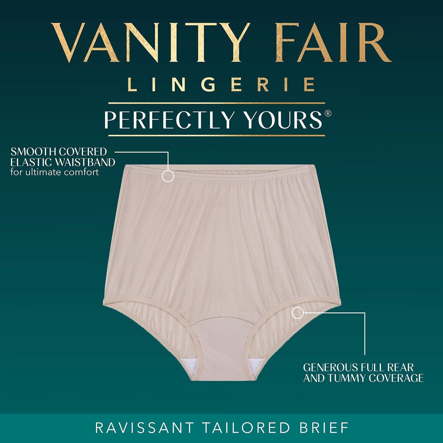 Vanity Fair Panties 2 Pack Black White Size 8 NWT Full Coverage Underwear Briefs
