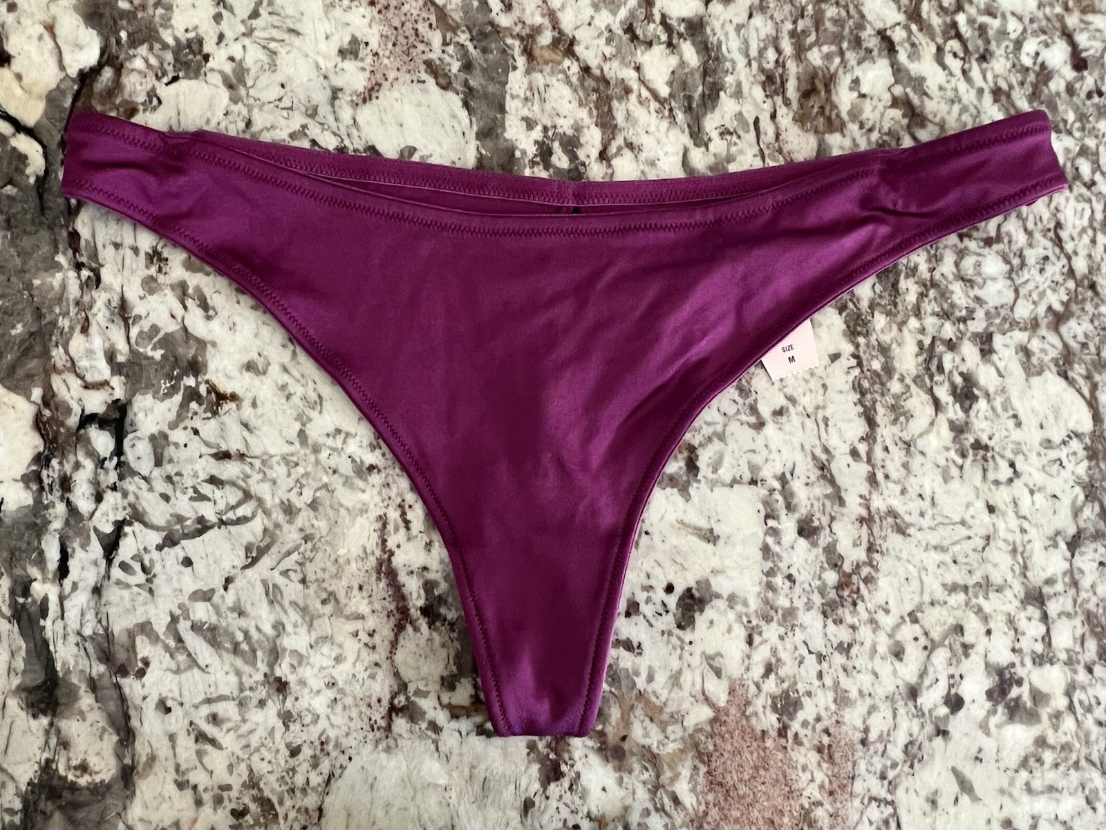 True Vintage Victoria’s Secret Satin Keyhole Low Rise Thong Panties Purple MED