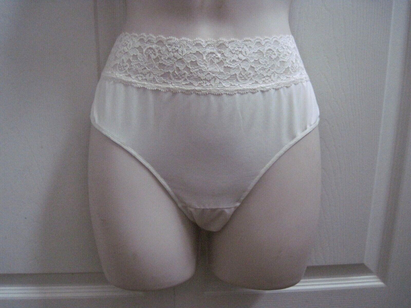 Hanes Women’s Size 8 Panties XL Beige Stretch Fabric Wide Lace Waistband