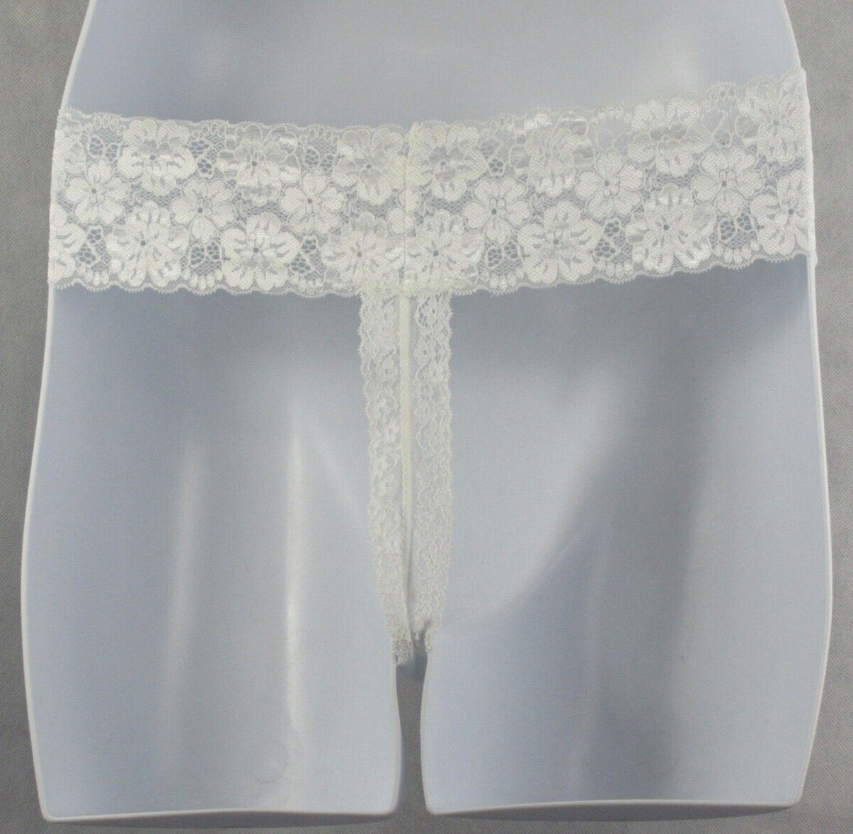 Jenni Women’s Wide Lace Waist Thong Panty Underwear, Bright White, XXXL / 3XL