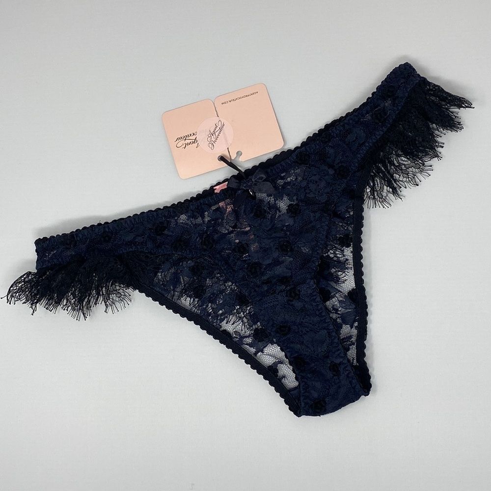 Agent Provocateur Macey Navy Black Brief AP4 Large NWT $505 *SALE*
