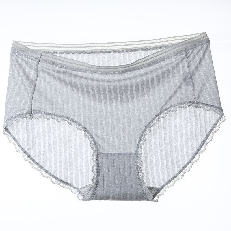 2Pcs Sheer Panties Striped Underwear See Through Knickers Briefs Lingerie Shorts