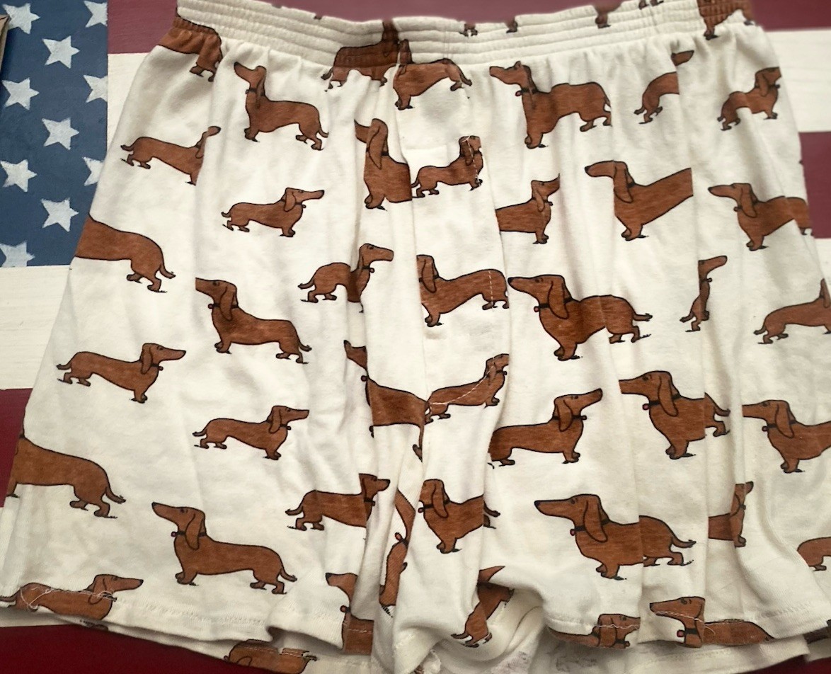Gotkeys Dachshund Dog Print Pajama Boxer Shorts Cotton Blend Womens Large
