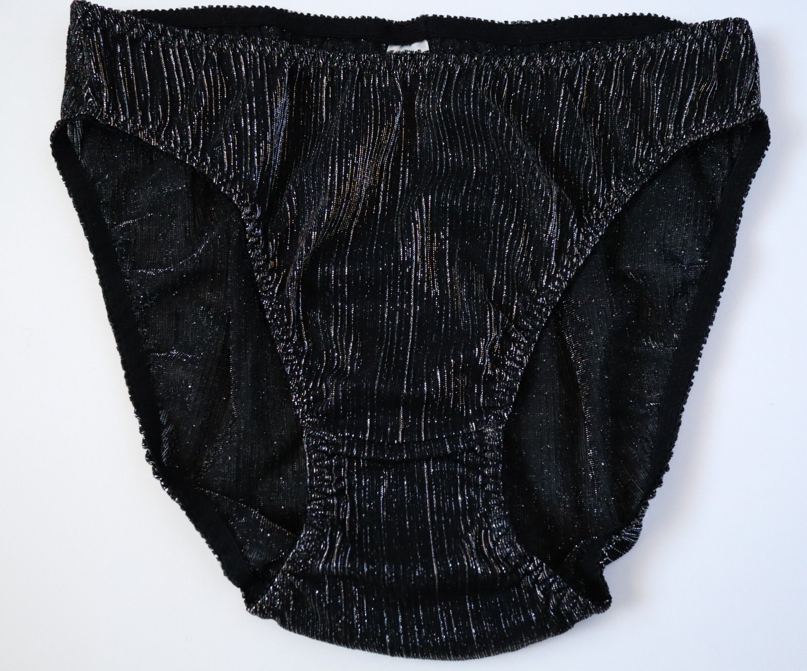 NEW Victoria’s Secret VTG 90s Silky Shiny Ribbed High Cut Brief Panties MEDIUM