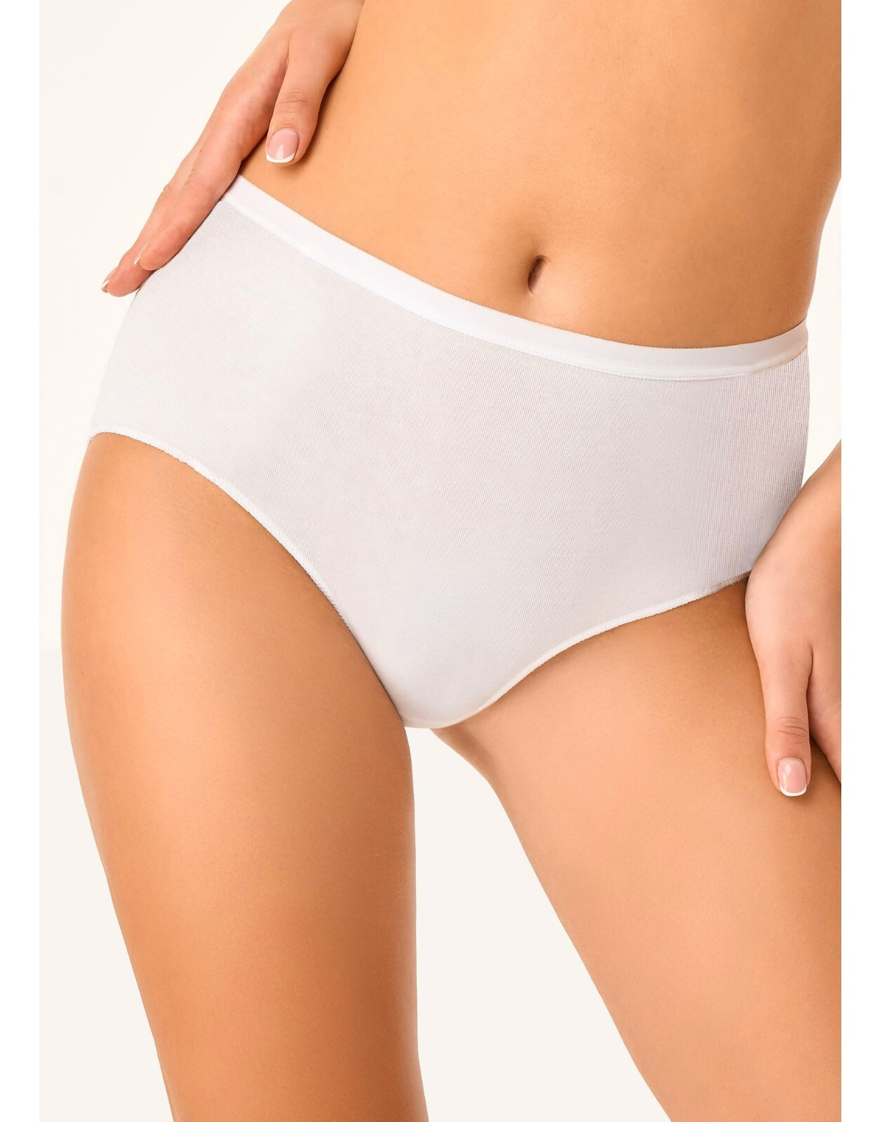 LOVABLE HIGH WAIST COTTON BRIEF 5-XL – UK 16 HIGH RISE BRIEF ORGANIC COTTON WHITE