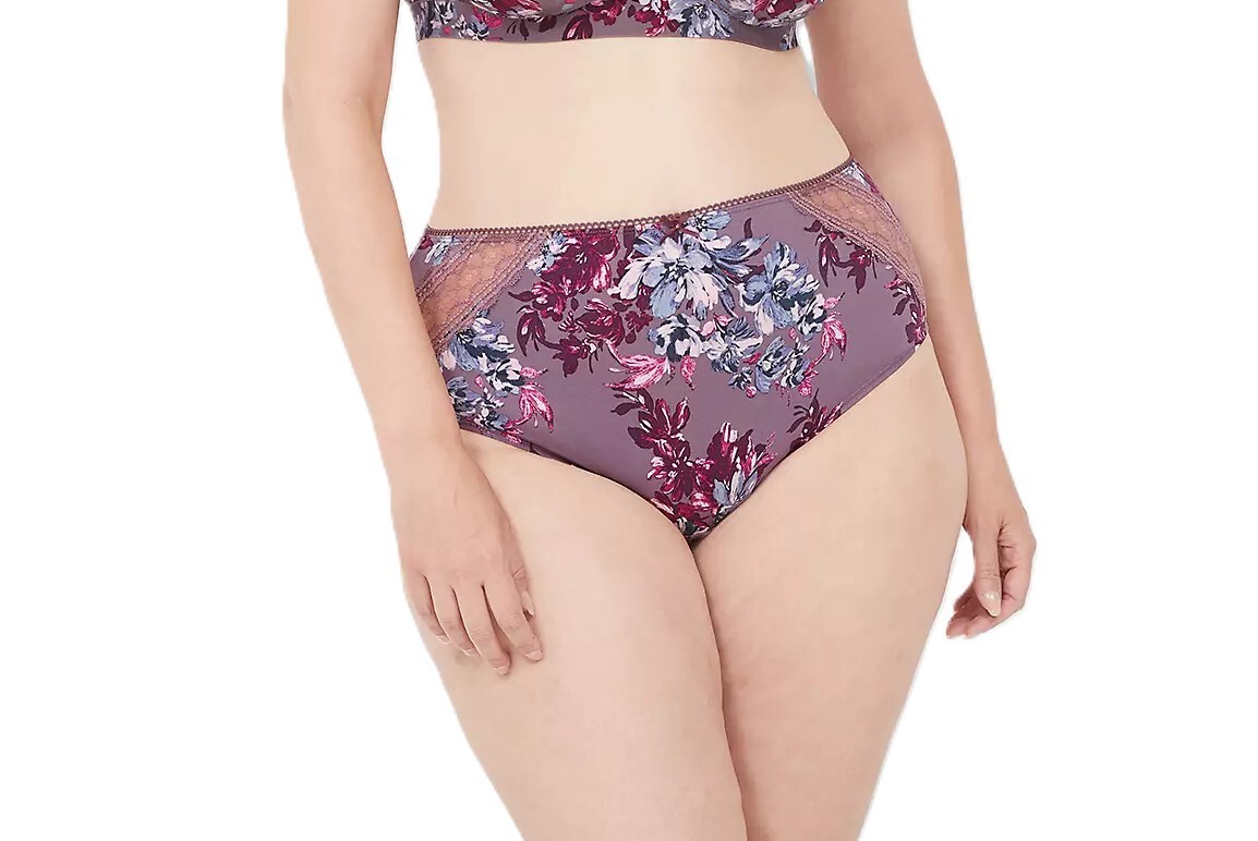 Cacique~New WithTags~Lavendar Cotton High-Leg Brief Panty Lace Back~38-40 (6X)