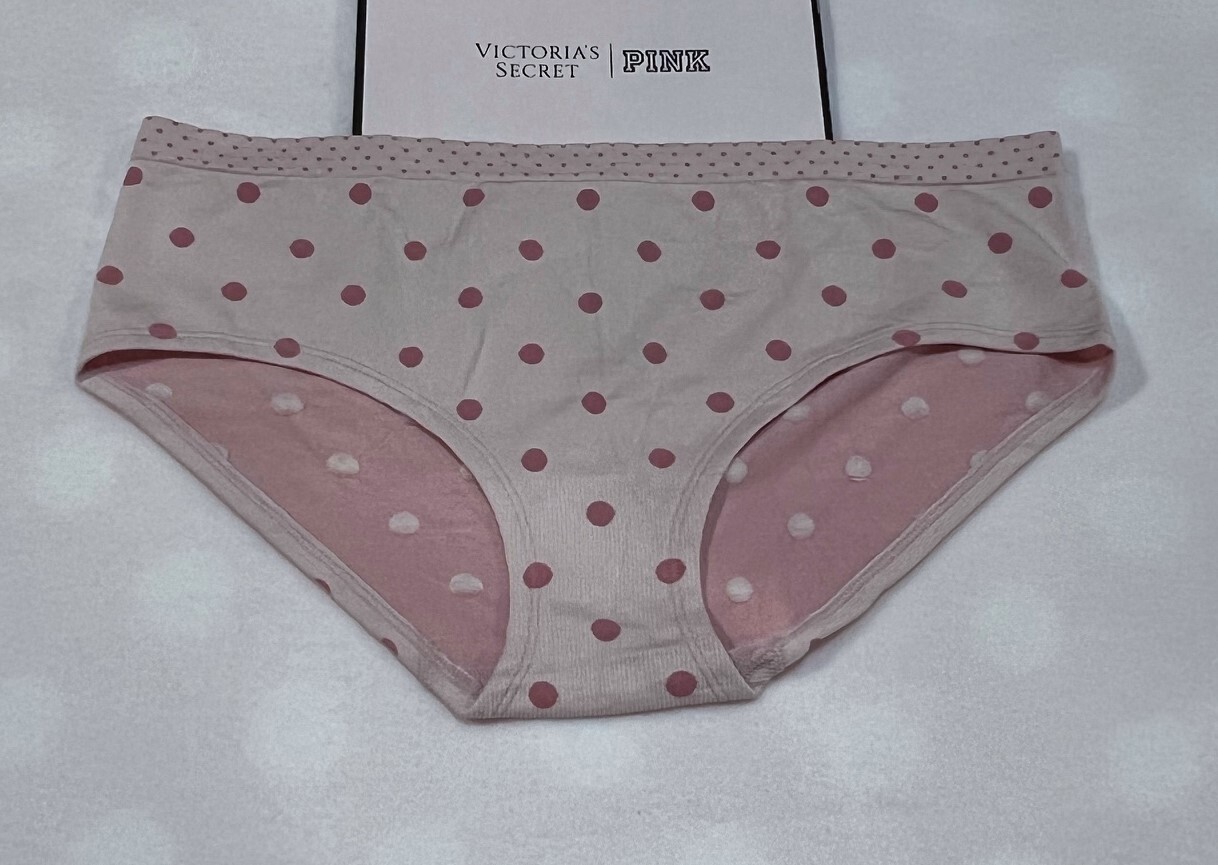 Victoria’s Secret Pink Seamless Hiphugger Bikini Panty Pink Polka Dots XL NWT