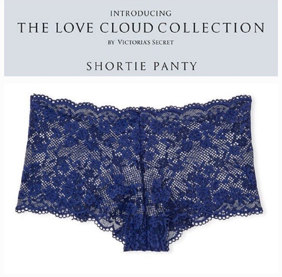 Victoria’s Secret Cloud Blue Lace Shortie Boyshort Panty Bikini Size S