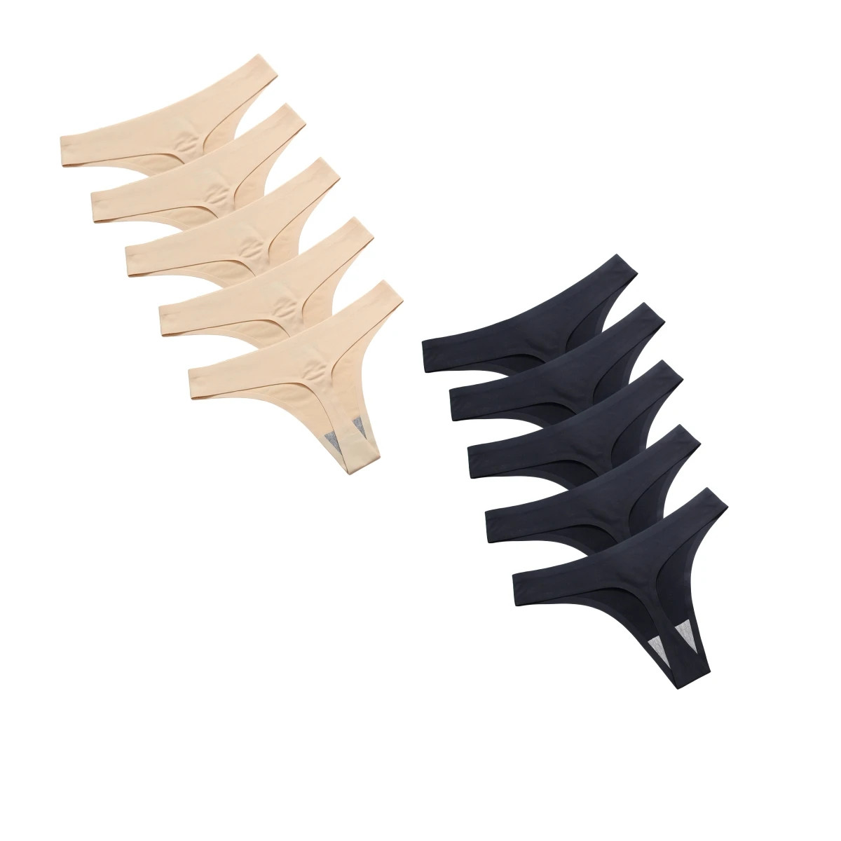 Seamless G String Panties Women’s Low Rise Solid Soft Stretch Underwear 10 Pcs