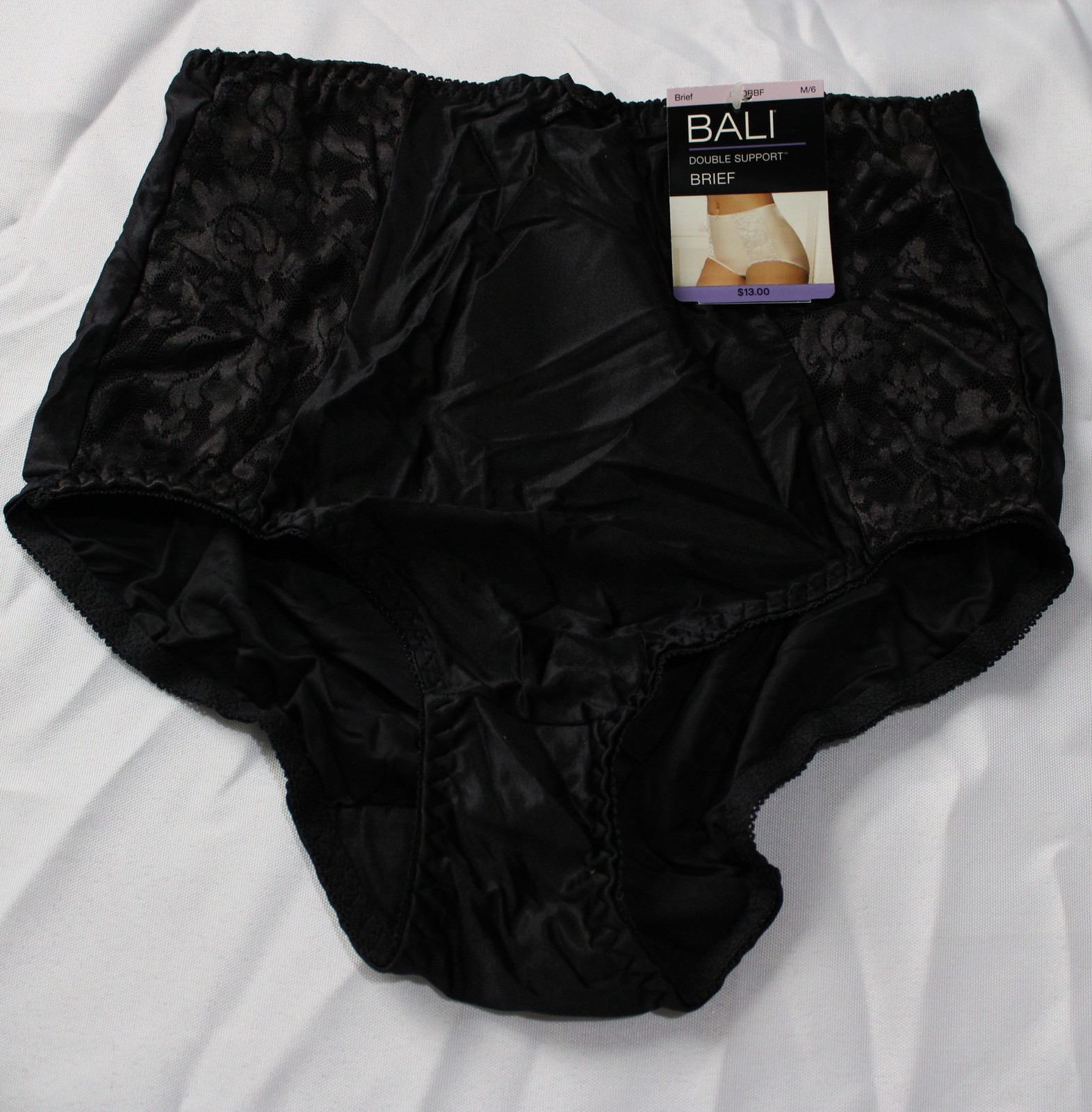 Bali Women’s Double Support Stretch High-Waisted Brief DH3 Black Medium NWT