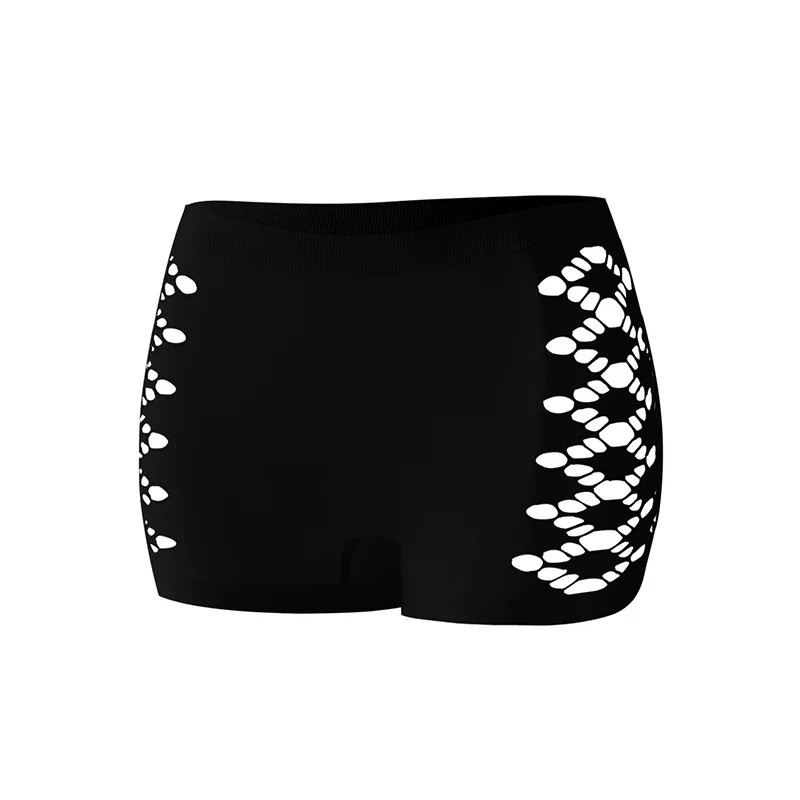 Mid-waist Hollow Out Panties Women Breathable Comfortable Lady Boyshort Knit.