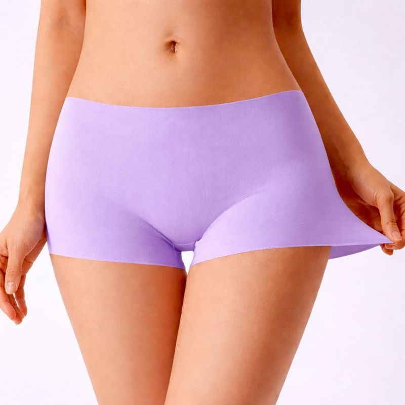 Ladies Seamless High Waist Underwear Soft Boxer Briefs Panties Knickers – 4 Pack