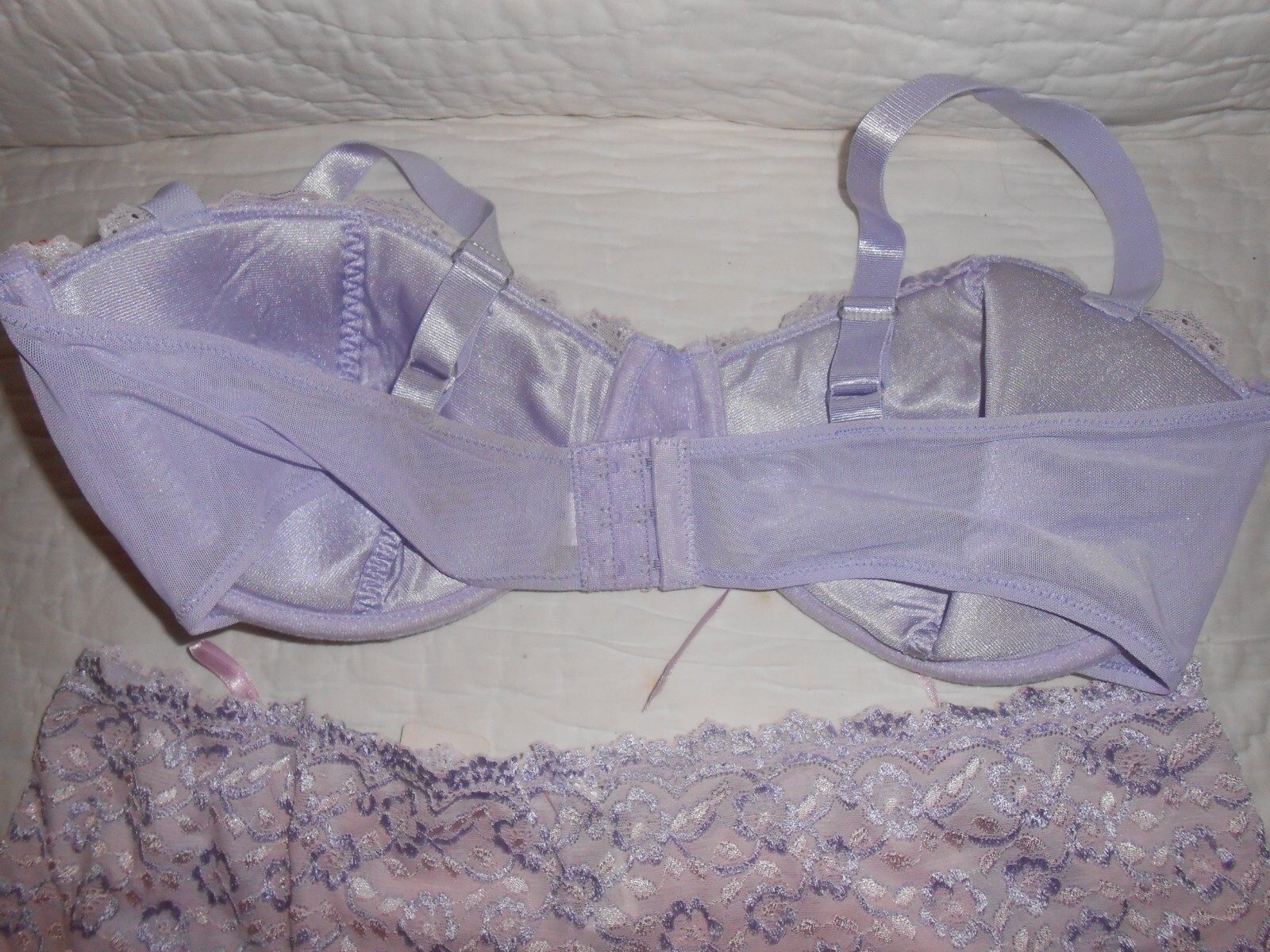 Brand New with Tags DELTA BURKE Dreamy Lilac Lace Bra & Panties Set 40D & 10 3X