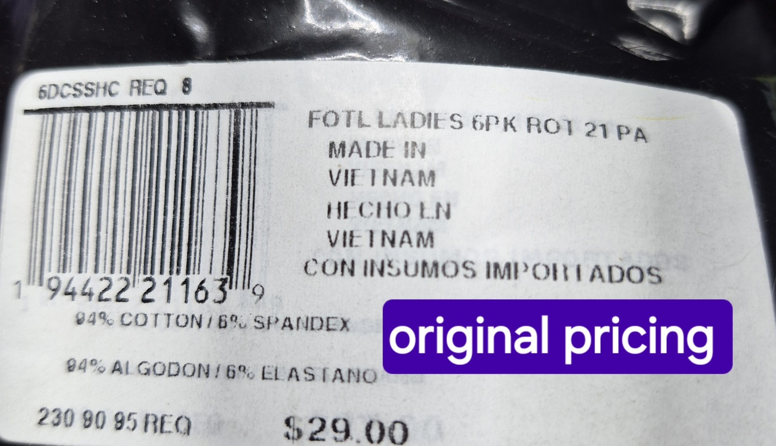 SZ 9 Fruit of the Loom SIGNATURE HI-CUTS 6PK 94%Cot/6%Span NEW: Evening Sky