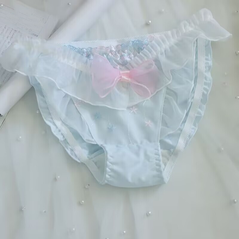 Japanese Princess Girls Briefs Panties Ruffles Sweet School Bow Underpants