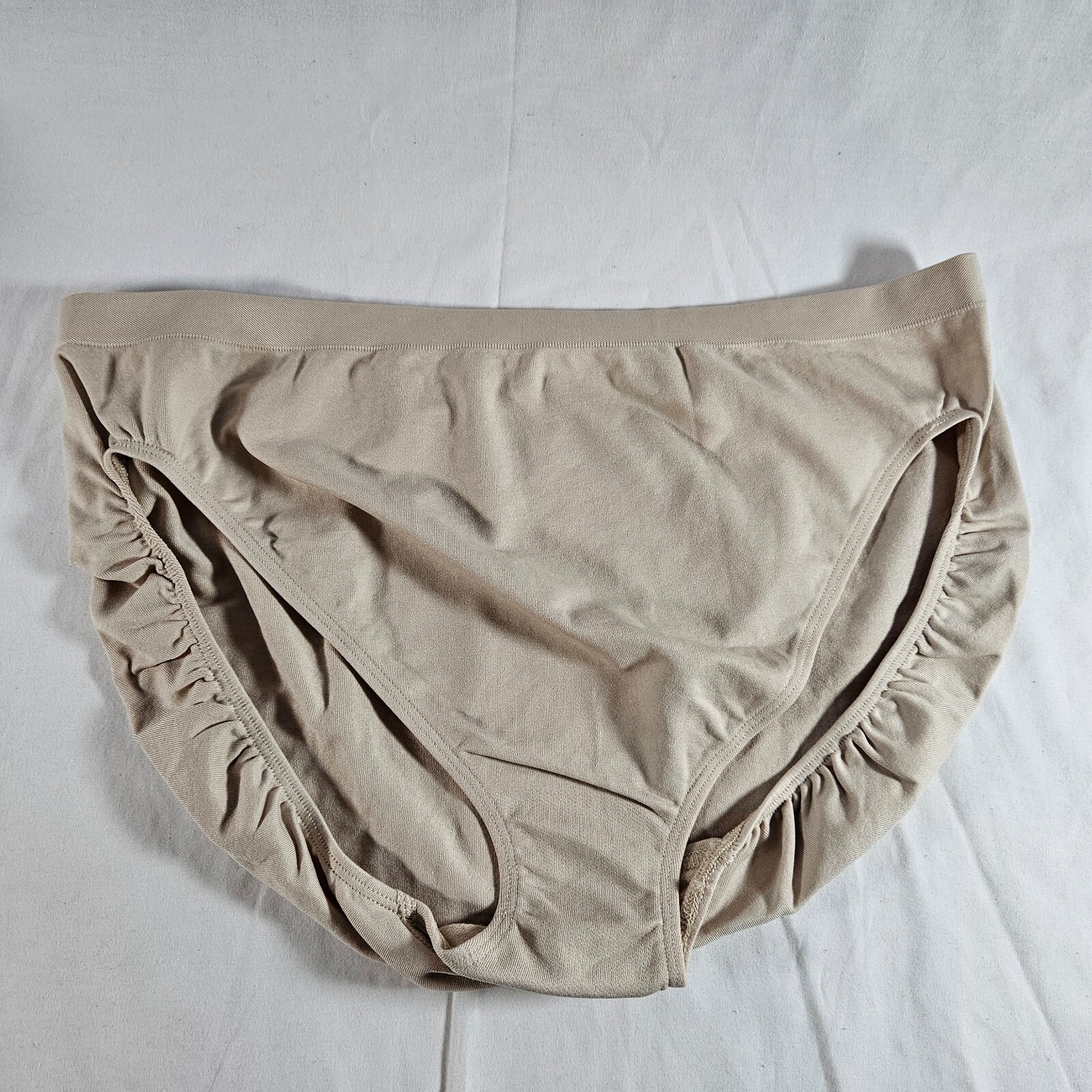 Victoria’s Secret Hi-Leg Brief XL Beige Tactel Nylon Vintage