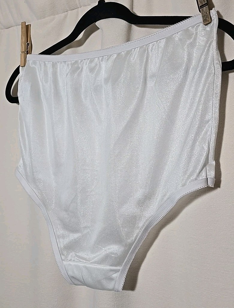 High Cut Panty XL Panties White Nylon Briefs