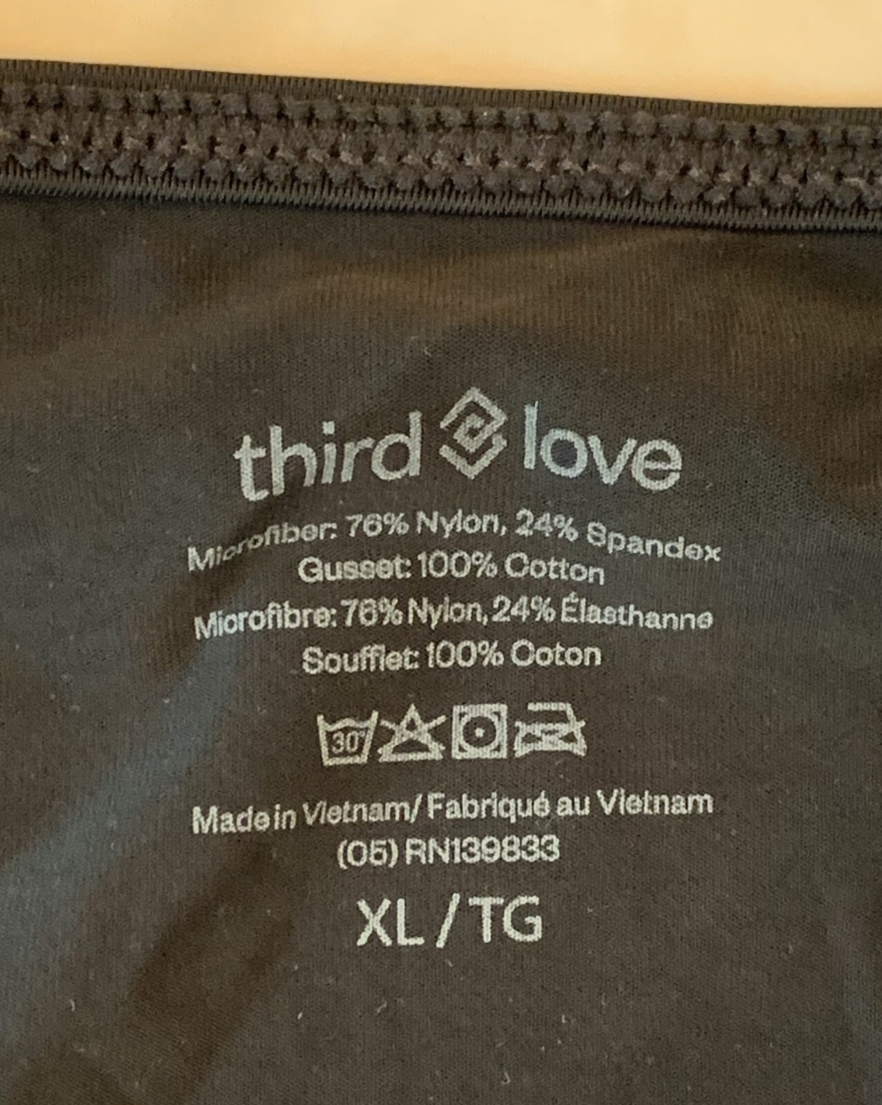 2 Third Love Nylon Spandex Hipster Panties Anthracite and Soft Pink Underwear
