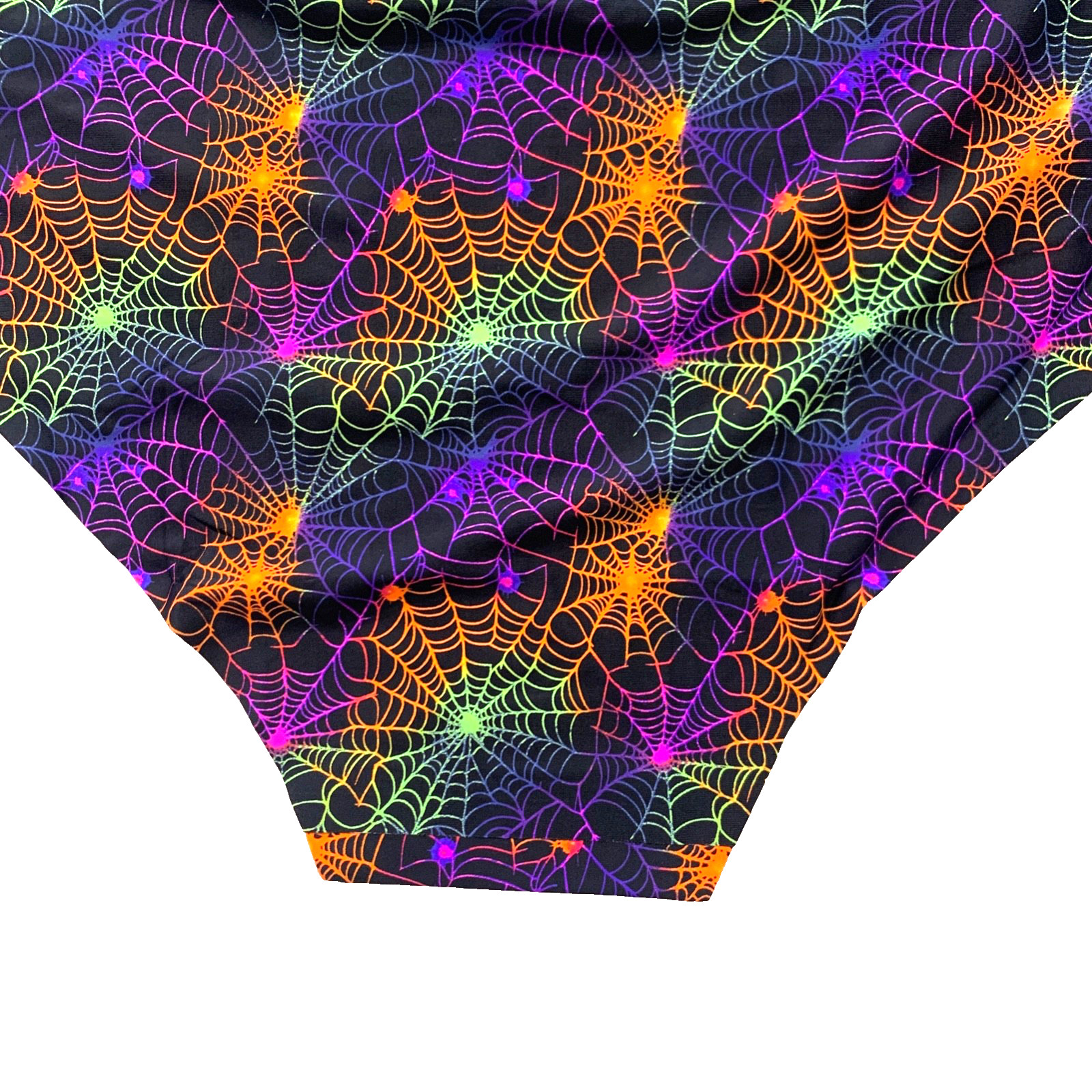 Splendies No Show Bikini Panties Psychedelic Spider Web Halloween 2X Laser Cut