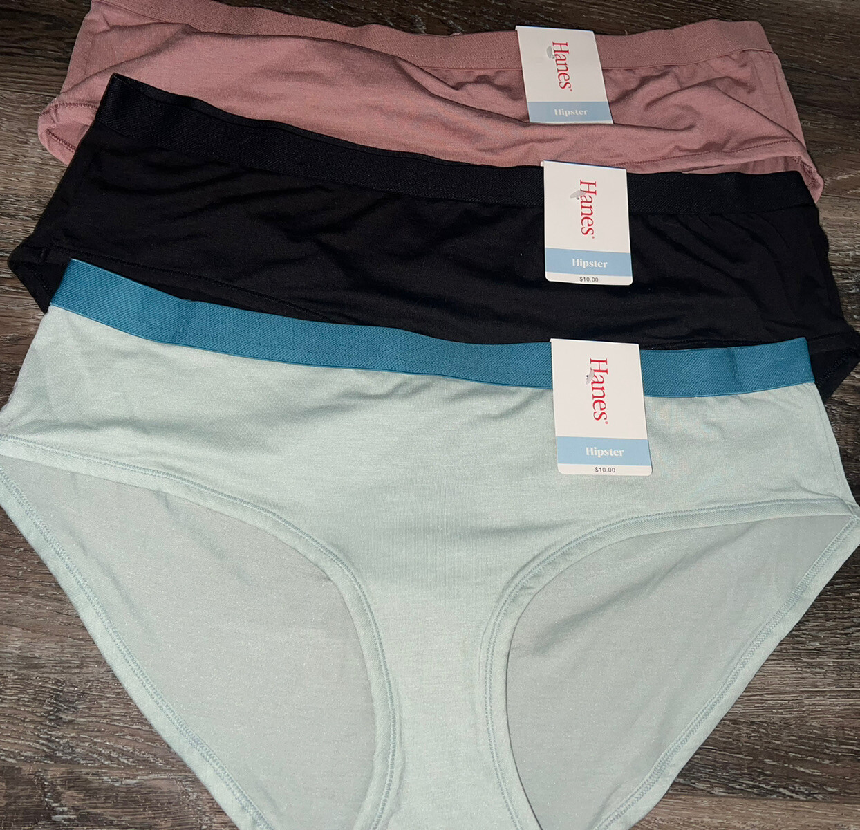 Hanes ~ 3-Pair Womens Hipster Underwear Panties Polyester Blend ~ 2XL/9