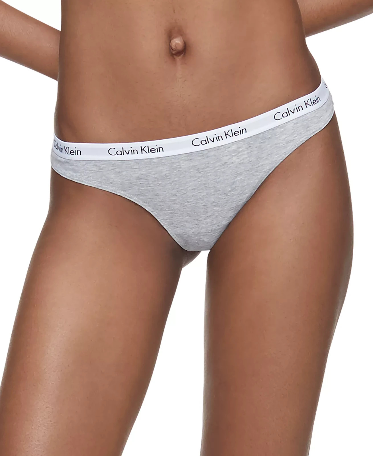 S Calvin Klein Carousel Logo Cotton Thong Panties Underwear Lot of 2 Black Gray