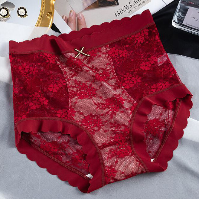 1/6 Pack Lot Women Sexy High Waist Brief Panties Underwear French Lace Lingeries