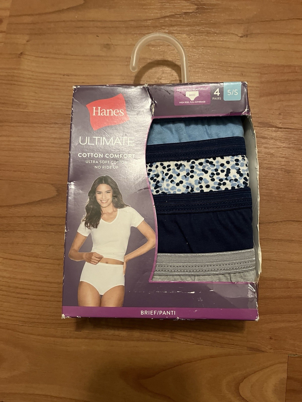 Hanes Women’s Ultimate Cotton Comfort Brief Panties 4-Pack, Size 5/S