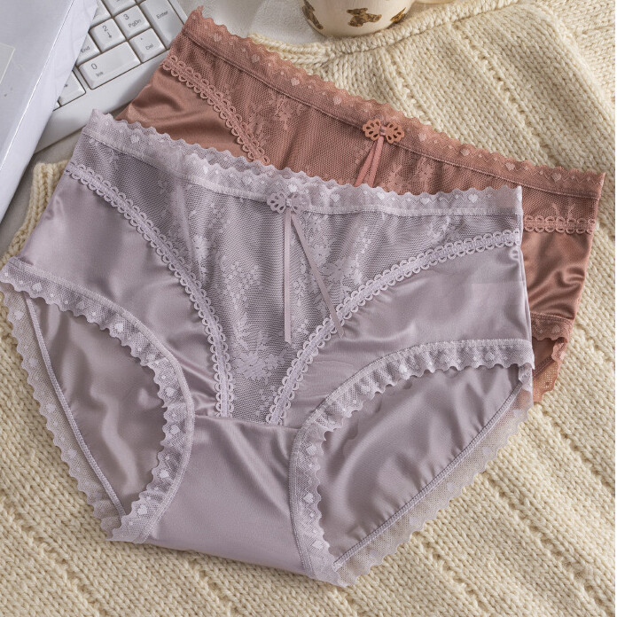 5 Pack Lot Sexy Womens Satin Panties Brief Lace Sheer Ladies Underwear Lingeries